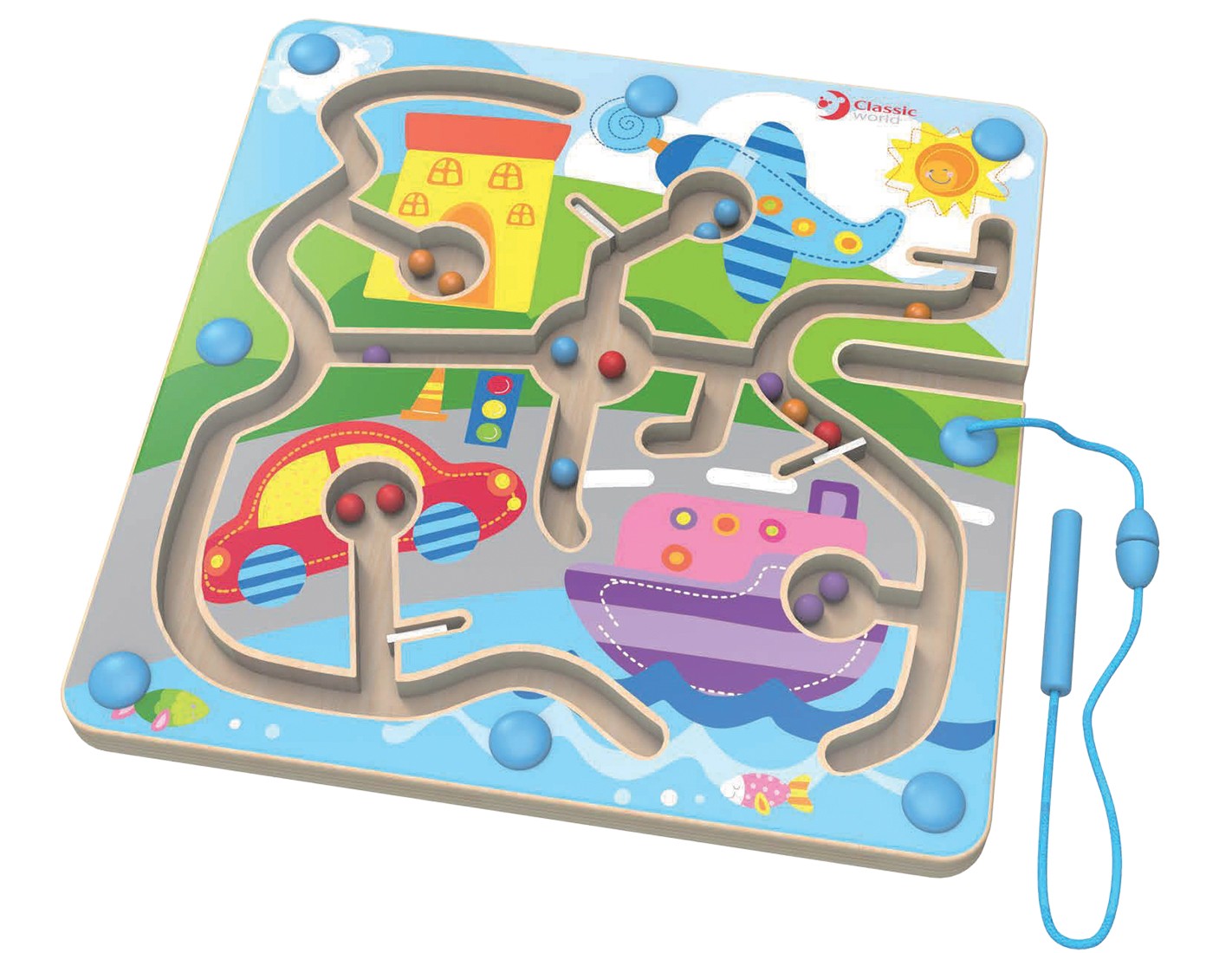 Детска дървена игра с магнити - трафик - Магнити - Classic World - BebeMama