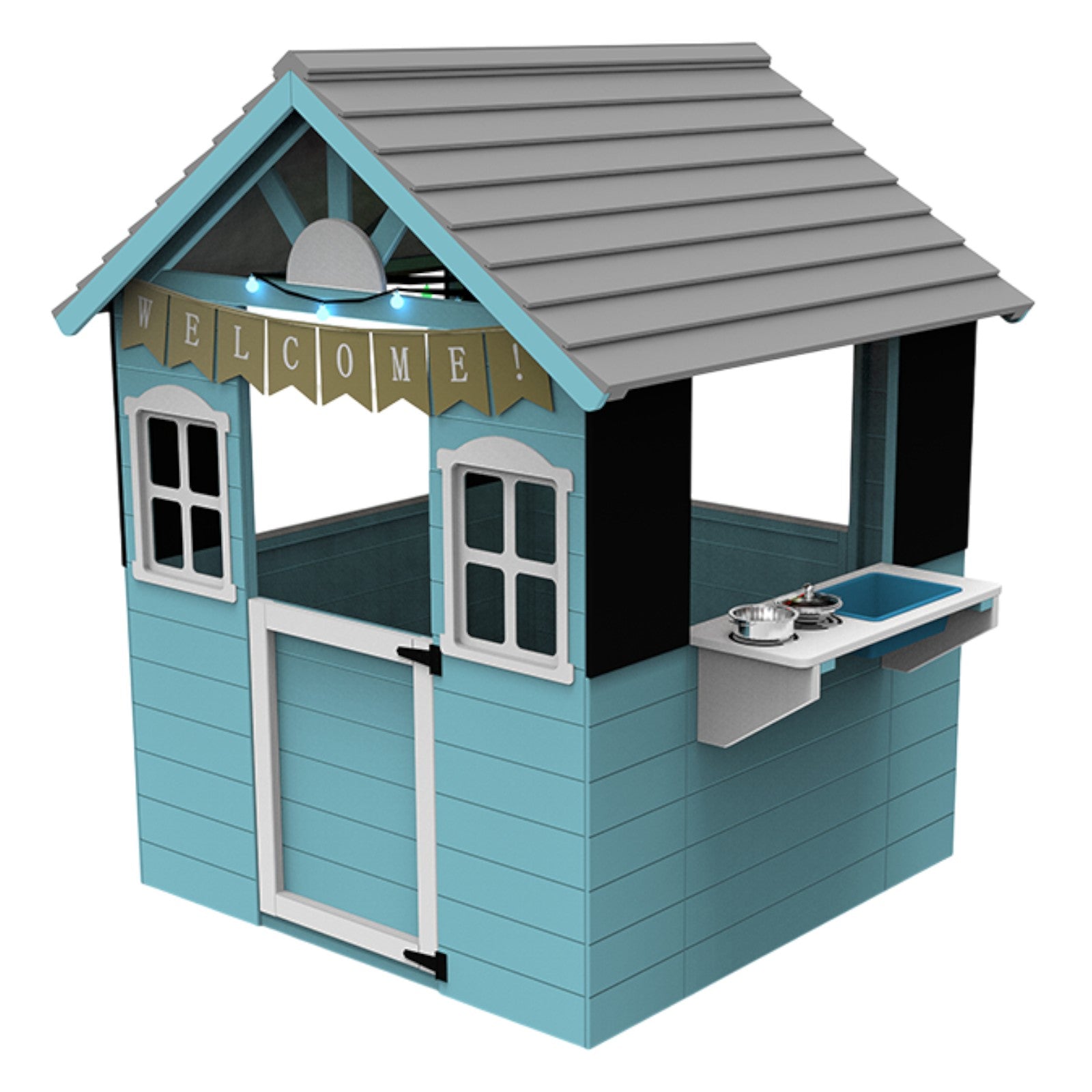 Детска Дървена Къща За Игра С Кухня 110×103×137 См Ginger Home