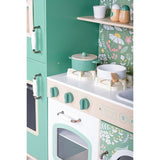 Bucătărie din lemn pentru copii Ginger Home - Stil vintage cu plite electronice, lumini, sunete și accesorii funcționale, 91x31x90 cm