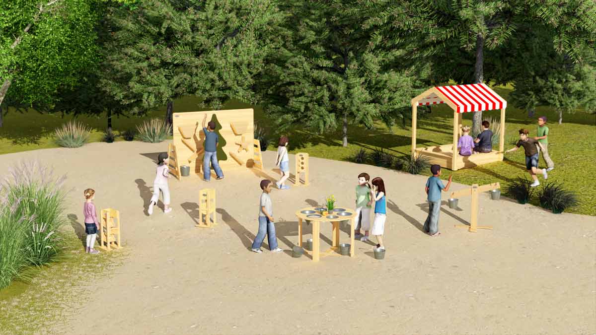Детска дървена кула за игра в пясъчник --- BebeMama
