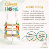 Детска Дървена Люлка С Колан И Бордове До 70 Кг, 30×30 См Ginger Home
