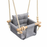 Детска Дървена Люлка Scandi Мека Памучна Седалка С Облегалка, 28×28×196 См Ginger Home
