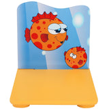 Ginger Home Masă și scaune din lemn pentru copii cu animale marine - Set pentru desen, joacă, învățare și mâncare