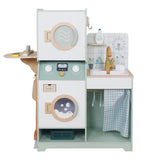 Детска Дървена Пералня 3 В 1 С Мивка С Течаща Вода И Сушилня 86×32×90 См Ginger Home