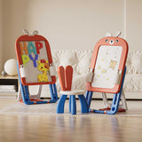 Детска Дъска 2 В 1 С Конструктор 60 Части И Стол, Червено Зайче Feelkids
