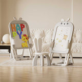 Детска Дъска 2 В 1 С Конструктор 60 Части И Стол, Сиво Зайче Feelkids