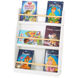 Raft de cărți pentru copii Ginger Home, organizator din lemn pentru cărți și jucării, culoare albă, pentru camera confortabilă a copiilor