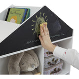 Детска Етажерка За Играчки И Книги Къща С Рафтoве И Дъска За Рисуване, Монтесори, Бяла, 72.5x40x95.8 См Ginger Home