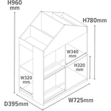 Детска Етажерка За Играчки И Книги Къща С Рафтoве И Дъска За Рисуване, Монтесори, Бяла, 72.5x40x95.8 См Ginger Home
