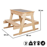 Masă de picnic pentru copii, cu tablă și spațiu de depozitare, Ginger Home