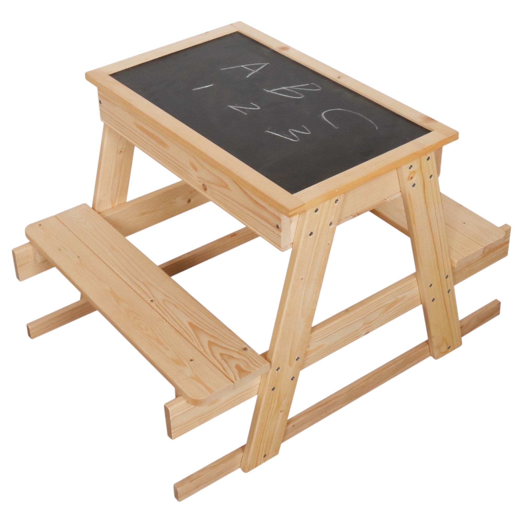 Masă de picnic pentru copii, cu tablă și spațiu de depozitare, Ginger Home