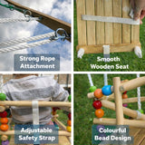 Детска Дървена Люлка С Колан И Бордове До 70 Кг, 30×30 См Ginger Home