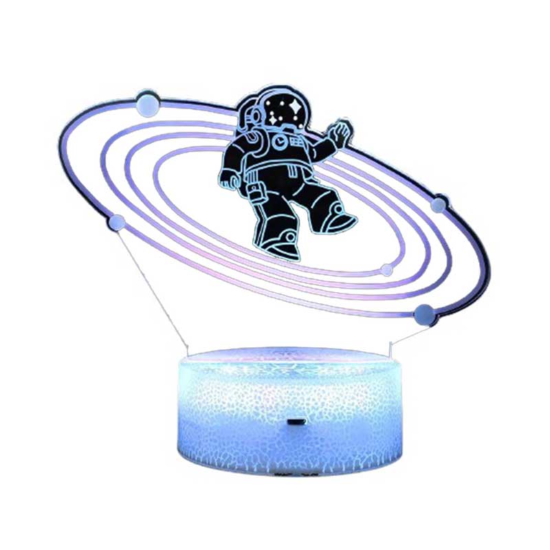 Lampă decorativă de noapte pentru copii 3D, Astronaut, Culori schimbătoare, 20 cm