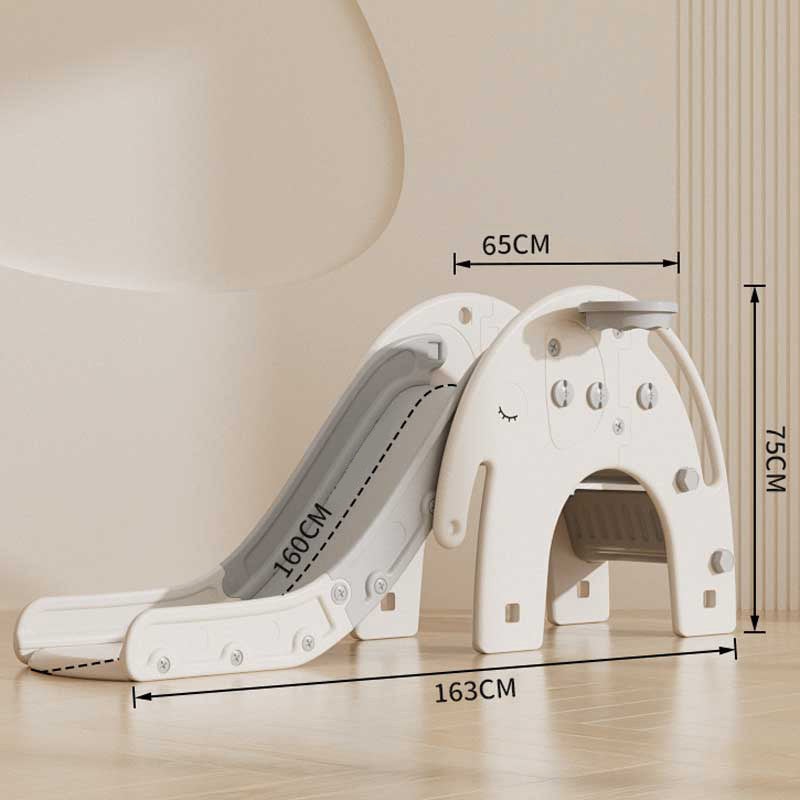 Детска Пързалка С Баскетболен Кош Слонче Сива Feelkids