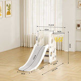 Детска Пластмасова Пързалка С Баскетболен Кош Сива Feelkids