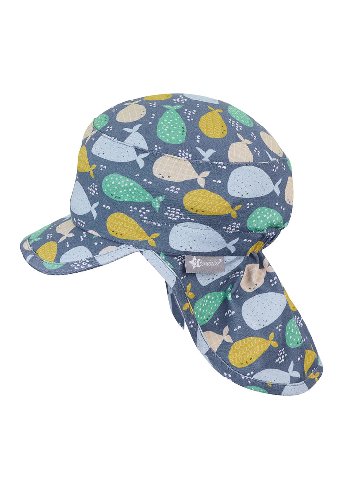 Детска Шапка От Трико С Платка На Врата И Принт На Китове , Uv50+, 49 См. 12 18 М. Sterntaler