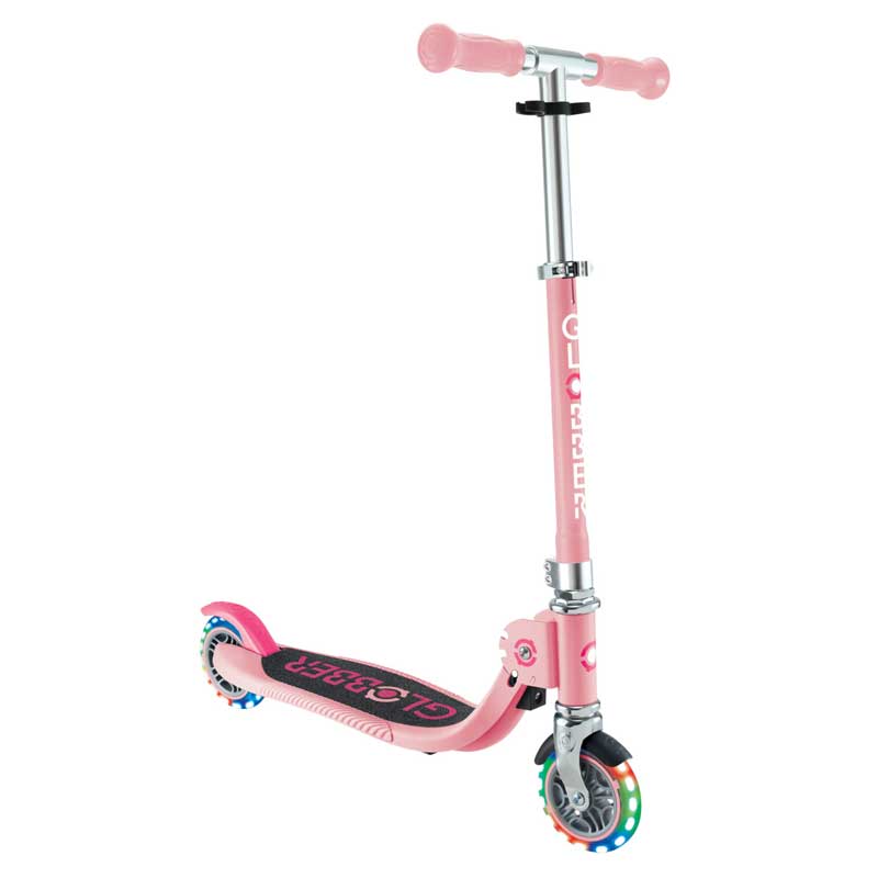 Детска Сгъваема Тротинетка С Две Светещи Колела Globber Flow Foldable Junior Lights - Розова --- BebeMama