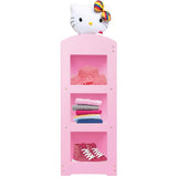 Ginger Home Suport pentru haine pentru copii cu oglindă - Dulap deschis pentru copii cu rafturi și umerașe, roz, 94x38x100 cm