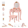 Детска Тоалетка С Огледало И Аксесоари, Принцеска, Розова, Дървена Ginger Home