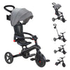 Tricicletă pentru copii 4 în 1 Globber Explorer Trike pliabilă, culoare gri-negru