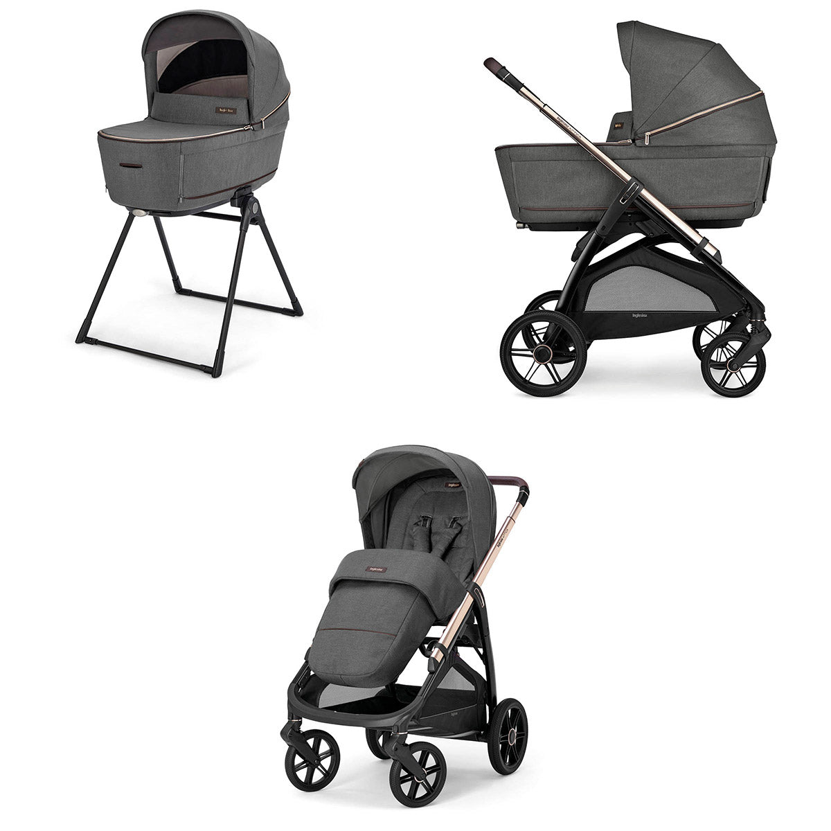 Детска Количка 2 В 1 Inglesina Aptica System Duo - Velvet Grey / Litio Black