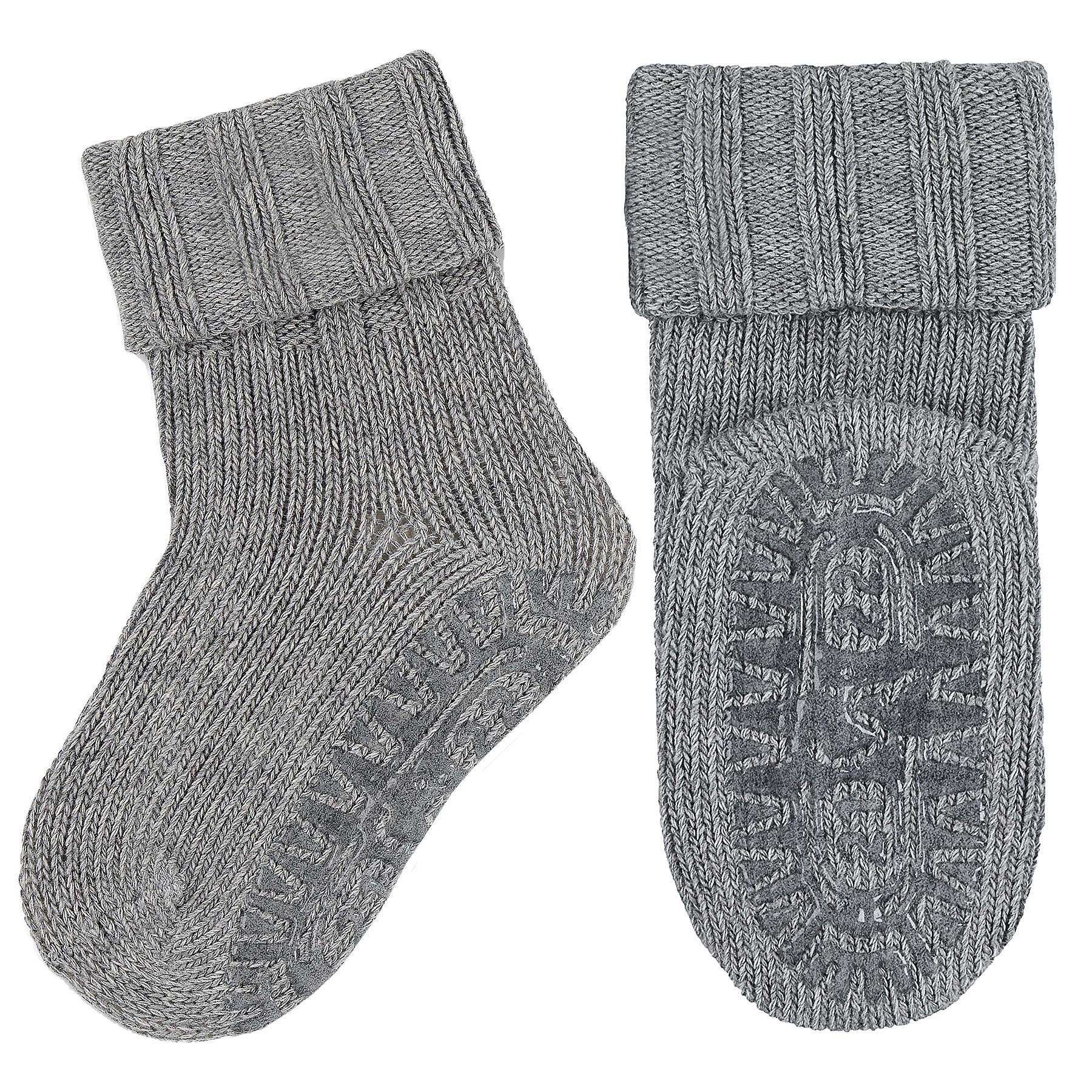 Детски Чорапи С Вълна С Анти Плъзгаща Подметка Сиви, 33 34 7 8 Г. Sterntaler