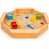 Детски Дървен Пясъчник 8 Странен Модел С 4 Седалки, 134.5×134.5 См Ginger Home