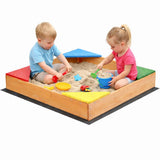 Детски Дървен Пясъчник С 4 Седалки 90x90 См, За Двор И Градина Ginger Home