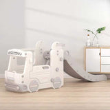Детски Игрален Модул Автобус С Пързалка Сив Feelkids