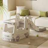 Детски Игрален Модул Автобус С Пързалка Сив Feelkids