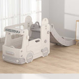 Детски Игрален Модул Автобус С Пързалка Сив Feelkids