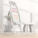 Детски Комплект От Дъска За Рисуване 2 В 1 И Стол, Сиво Мече Feelkids