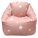 Детски Пуф Кресло Little Stars, 100% Памук, Розов Барбарон Със Звезди, 55x44x55 См Ginger Home