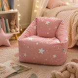 Детски Пуф Кресло Little Stars, 100% Памук, Розов Барбарон Със Звезди, 55x44x55 См Ginger Home