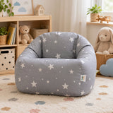 Детски Пуф Кресло Little Stars, 100% Памук, Сив Барбарон Със Звезди, 55x44x55 См Ginger Home