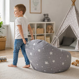 Детски Пуф Кресло Little Stars, 100% Памук, Сив Барбарон Със Звезди, 55x44x55 См Ginger Home
