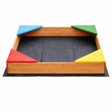 Детски Дървен Пясъчник С 4 Седалки 90x90 См, За Двор И Градина Ginger Home