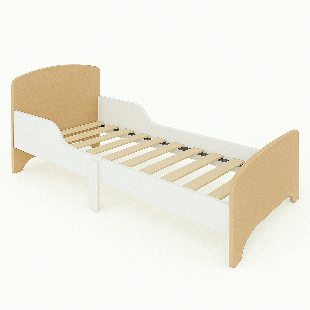Pat pentru copii din lemn cu protecție și cadru de saltea 140/70 cm – Ginger Home