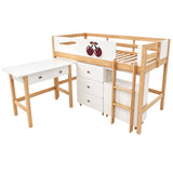 Детско Комбинирано Легло Cherry С Бюро, Скрин, Шкаф И Подматрачна Рамка, 90x200 См Ginger Home