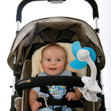 Малък Вентилатор За Бебешка Количка Strollerbuddy White Blue Dreambaby