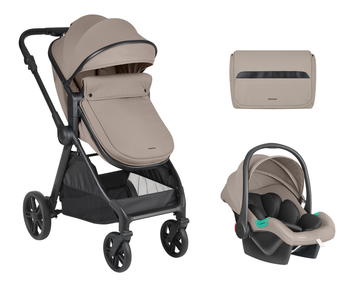Комбинирана Количка 3в1 Трансф. Седалка Eloe Dark Beige Kikkaboo