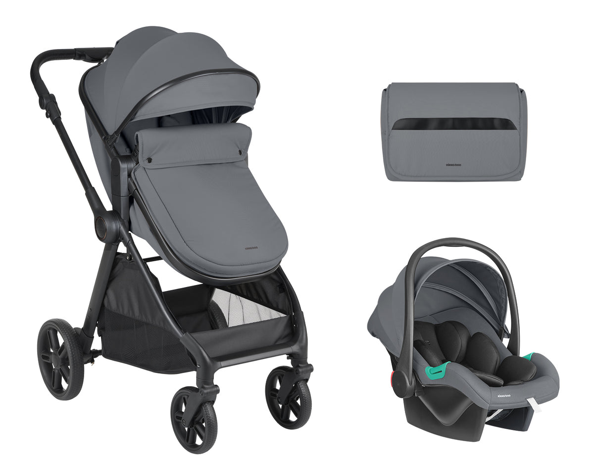 Комбинирана Количка 3в1 Трансф. Седалка Eloe Dark Grey Kikkaboo