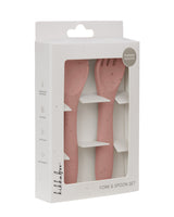 Сет Вилица И Лъжица Platinum Silicone Blush Kikkaboo