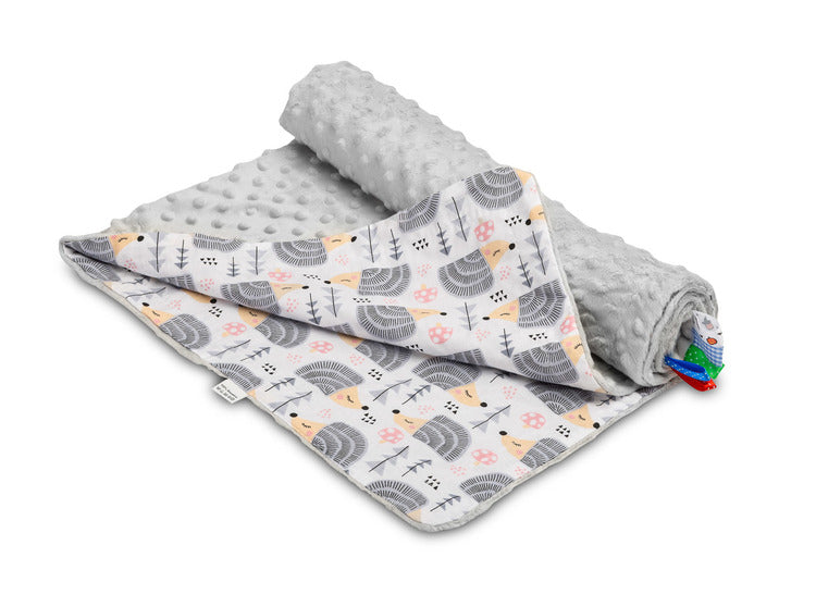 Одеяло Minky - Hedgehogs Grey 75X100 --- BebeMama
