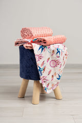 Одеяло Minky – Birds Retro Pink 75Х100 --- BebeMama