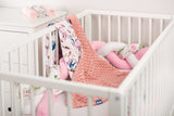 Одеяло Minky – Birds Retro Pink 75Х100 --- BebeMama