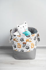 Кош За Играчки Средна - Raccoons Grey --- BebeMama