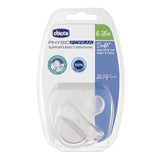 Залъгалка Chicco Physio Soft, Силикон, Ортодонтична Форма, 6-16 Месеца, Бяла --- BebeMama