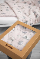 Set de lenjerie de pat din bumbac roz Sensillo 
