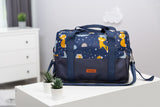 Еко Кожена Чанта За Количка Navy Blue Foxies --- BebeMama
